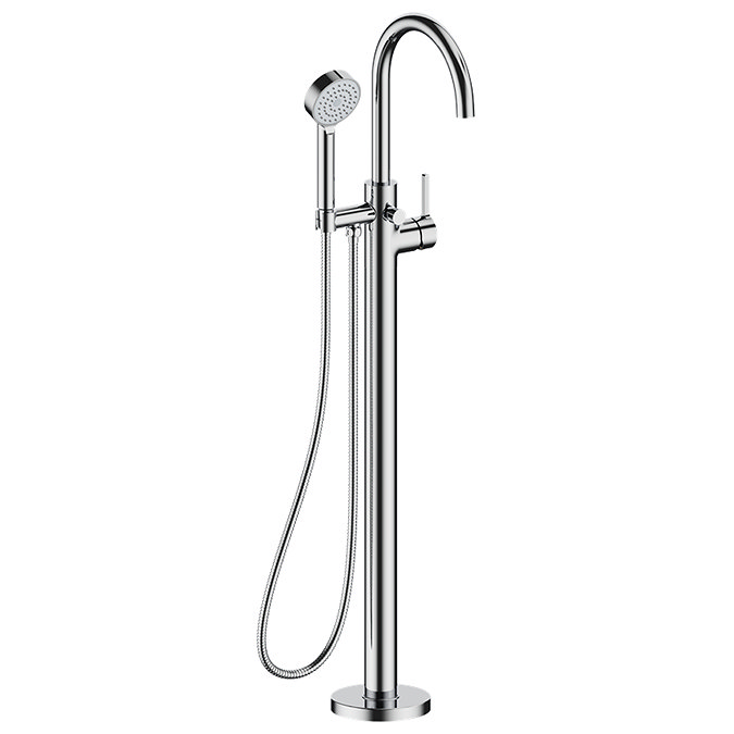Crosswater Malu Floor Standing Bath Shower Mixer Tap with Handset - Chrome
