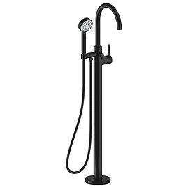 Crosswater Malu Floor Standing Bath Shower Mixer Tap with Handset - Matt Black
