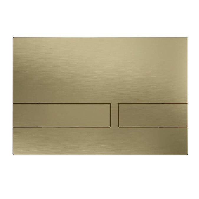 Crosswater Malu Round 1.12m Wall Hung Toilet Set - Brushed Brass Flush Plate