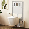 Crosswater Malu Round 1.12m Wall Hung Toilet Set - Chrome Flush Plate