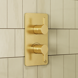 Crosswater Malu Round Concealed Dual Thermostatic Shower Valve - Brushed Brass
