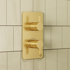 Crosswater Malu Round Concealed Dual Thermostatic Shower Valve - Brushed Brass