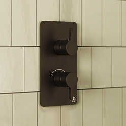 Crosswater Malu Round Concealed Dual Thermostatic Shower Valve - Matt Black