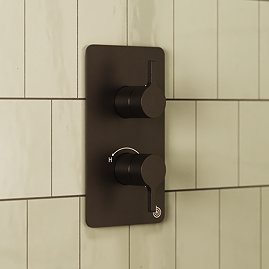 Crosswater Malu Round Concealed Dual Thermostatic Shower Valve - Matt Black