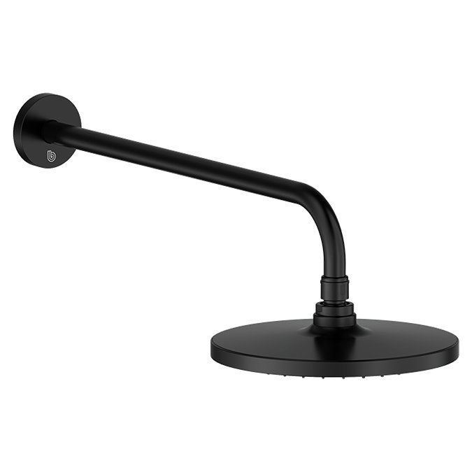 Crosswater Malu Round Rainfall Shower Head & Wall Mounted Arm - Matt Black