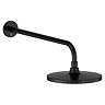 Crosswater Malu Round Rainfall Shower Head & Wall Mounted Arm - Matt Black