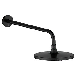 Crosswater Malu Round Rainfall Shower Head & Wall Mounted Arm - Matt Black