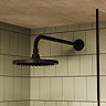 Crosswater Malu Round Rainfall Shower Head & Wall Mounted Arm - Matt Black