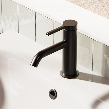 Crosswater Malu Slim Basin Mixer Tap - Matt Black