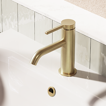 Crosswater Malu Slim Basin Mixer Tap - Brushed Brass