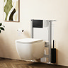Crosswater Malu Square 0.82m Wall Hung Toilet Set - Matt Black Flush Plate
