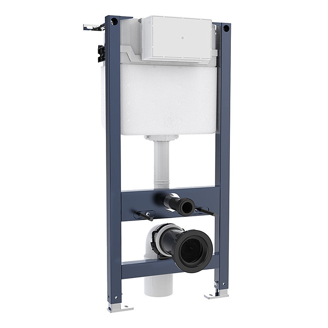 Crosswater Malu Square 0.98m Wall Hung Toilet Set - Chrome Flush Plate