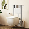 Crosswater Malu Square 0.98m Wall Hung Toilet Set - Chrome Flush Plate