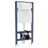Crosswater Malu Square 1.12m Wall Hung Toilet Set - Brushed Brass Flush Plate
