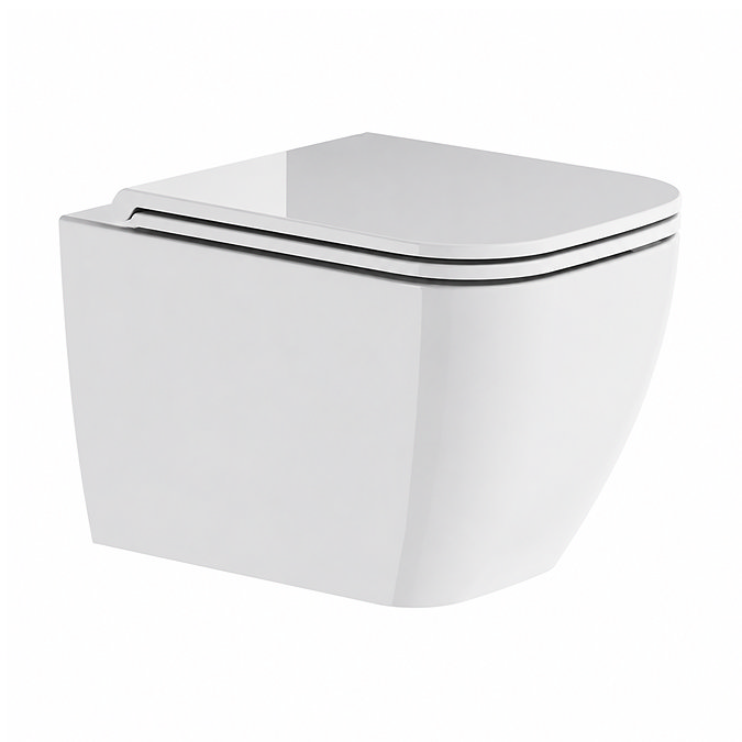 Crosswater Malu Square 1.12m Wall Hung Toilet Set - Brushed Brass Flush Plate