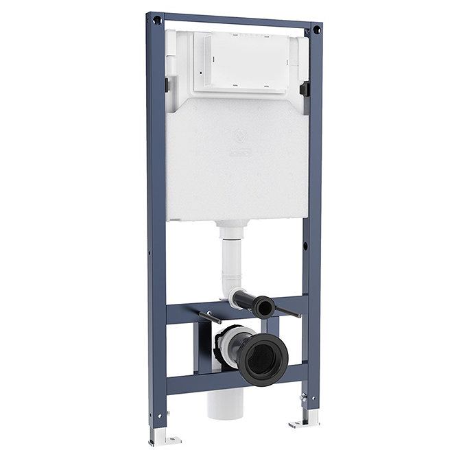 Crosswater Malu Square 1.12m Wall Hung Toilet Set - Chrome Flush Plate