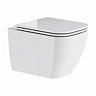 Crosswater Malu Square 1.12m Wall Hung Toilet Set - Matt Black Flush Plate