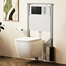 Crosswater Malu Square 1.12m Wall Hung Toilet Set - Matt Black Flush Plate