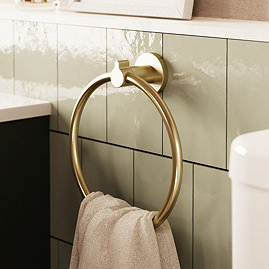 Crosswater Malu Towel Ring - Brushed Brass