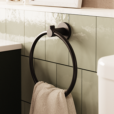 Crosswater Malu Towel Ring - Matt Black