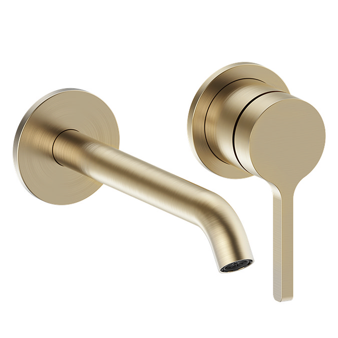 Crosswater Malu Wall Mounted Basin Mixer Tap - Brushed Brass