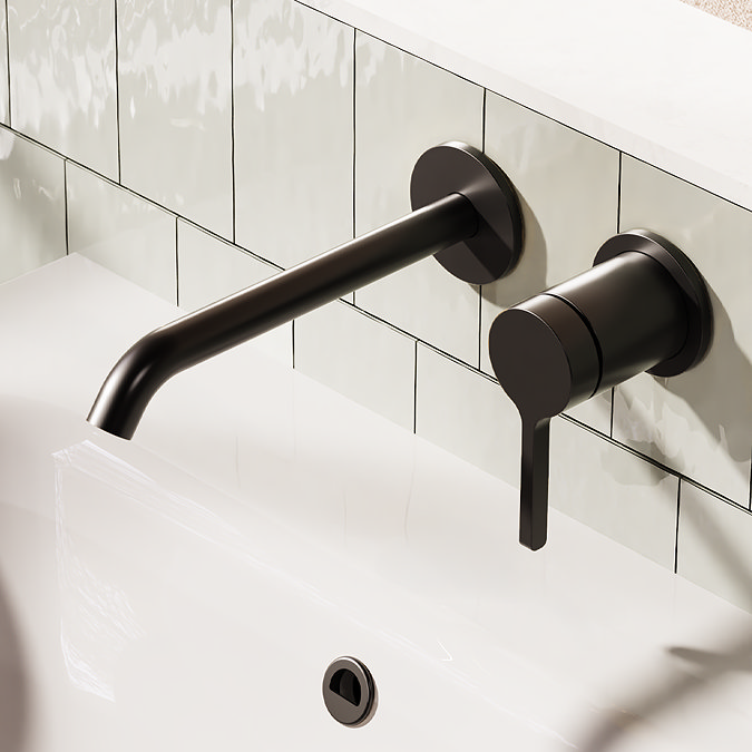 Crosswater Malu Wall Mounted Basin Mixer Tap - Matt Black
