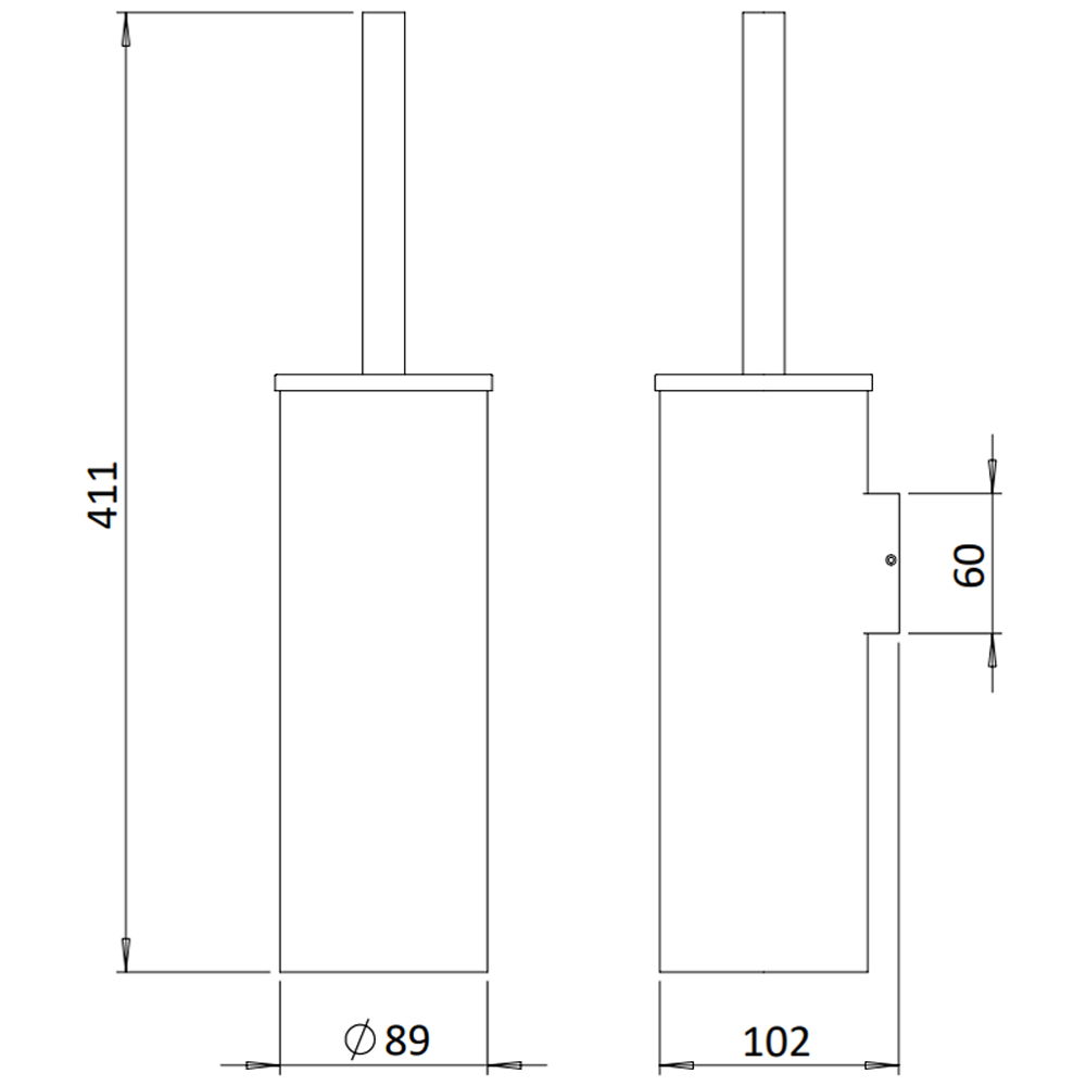 Crosswater Malu Wall Mounted Toilet Brush & Holder - Brushed Brass