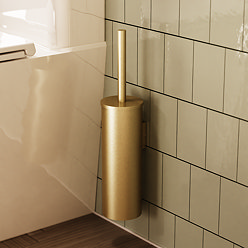 Crosswater Malu Wall Mounted Toilet Brush & Holder - Brushed Brass