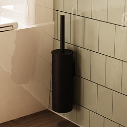 Crosswater Malu Wall Mounted Toilet Brush & Holder - Matt Black