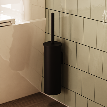 Crosswater Malu Wall Mounted Toilet Brush & Holder - Matt Black