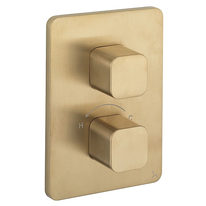 Crosswater Marvel Crossbox 1 Outlet Trim & Levers Brushed Brass Large Image