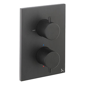 Crosswater - Matt Black MPRO Crossbox 1 Outlet Trim & Levers Finishing Kit Large Image