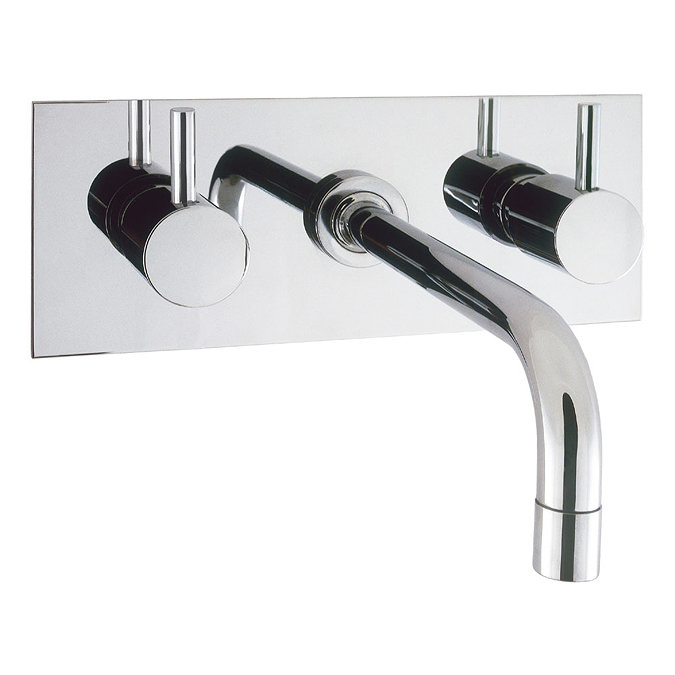 Crosswater - Mike Lever Wall Mounted 3 Hole Set Basin Mixer with Back Plate - ML131WNC Large Image