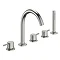 Crosswater - Mike Pro 5 Tap Hole Bath Shower Mixer with Kit - Brushed Stainless Steel - PRO450DV Lar