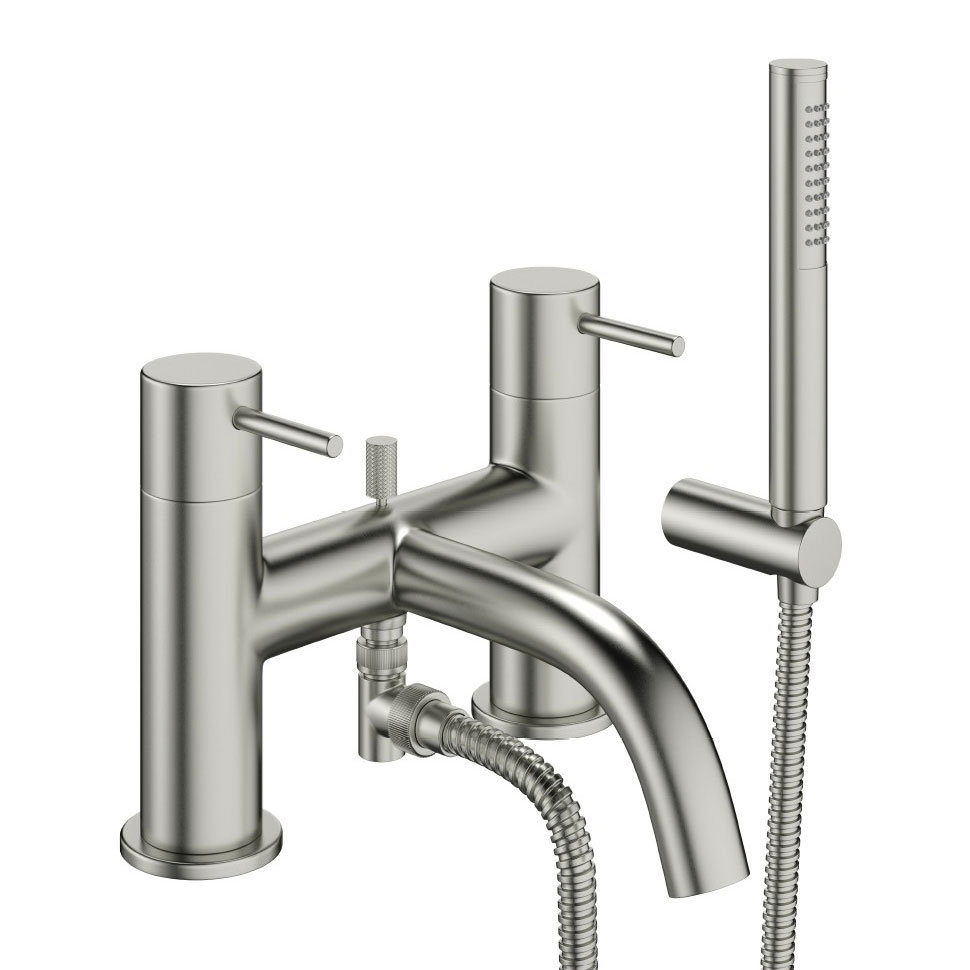 Crosswater Mike Pro Bath Shower Mixer With Kit | Brushed Steel Finish