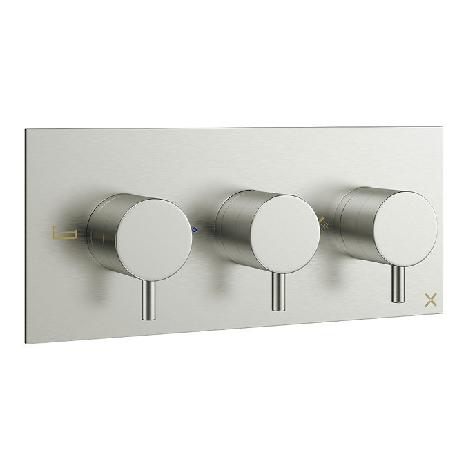 Crosswater - Mike Pro Bath Shower Valve with 3 Way Diverter - Brushed Stainless Steel - PRO3001RV La
