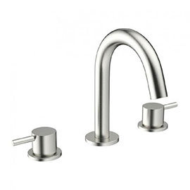 Crosswater - Mike Pro Deck Mounted 3 Hole Set Basin Mixer - Brushed Stainless Steel - PRO135DNV Medi