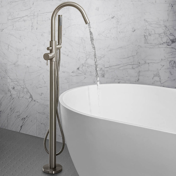 Crosswater MPRO Floor Mounted Freestanding Bath Shower Mixer - Brushed Stainless Steel - PRO416FV  S