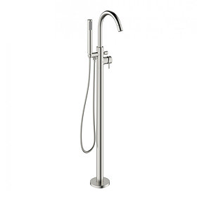 Crosswater - Mike Pro Floor Mounted Freestanding Bath Shower Mixer - Brushed Stainless Steel - PRO41