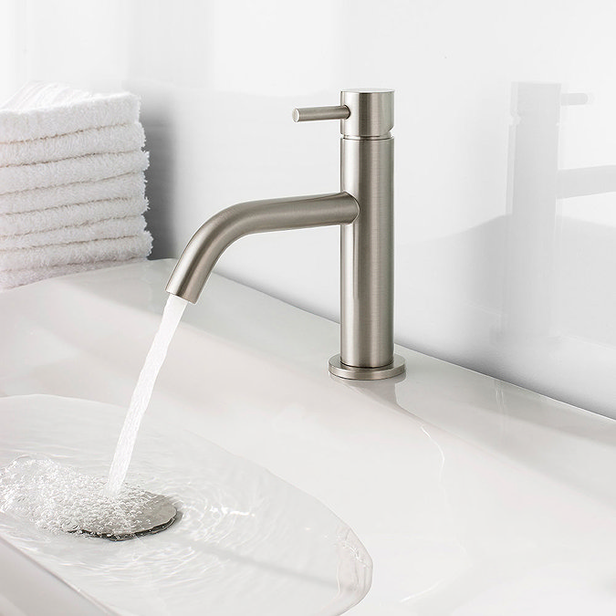 Crosswater MPRO Monobloc Basin Mixer - Brushed Stainless Steel - PRO110DNV Profile Large Image