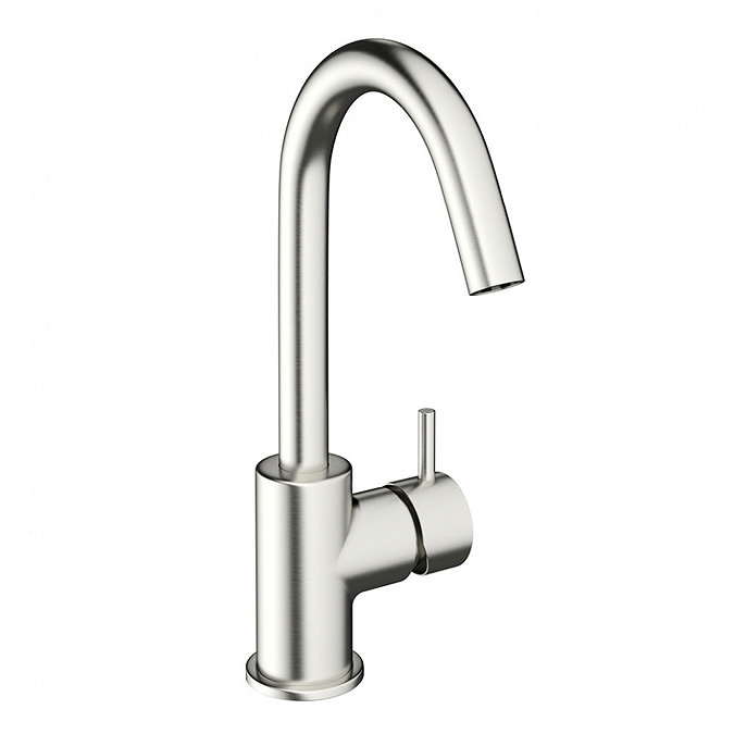 Crosswater - Mike Pro Side Lever Monobloc Basin Mixer - Brushed Stainless Steel - PRO111DNV Large Im