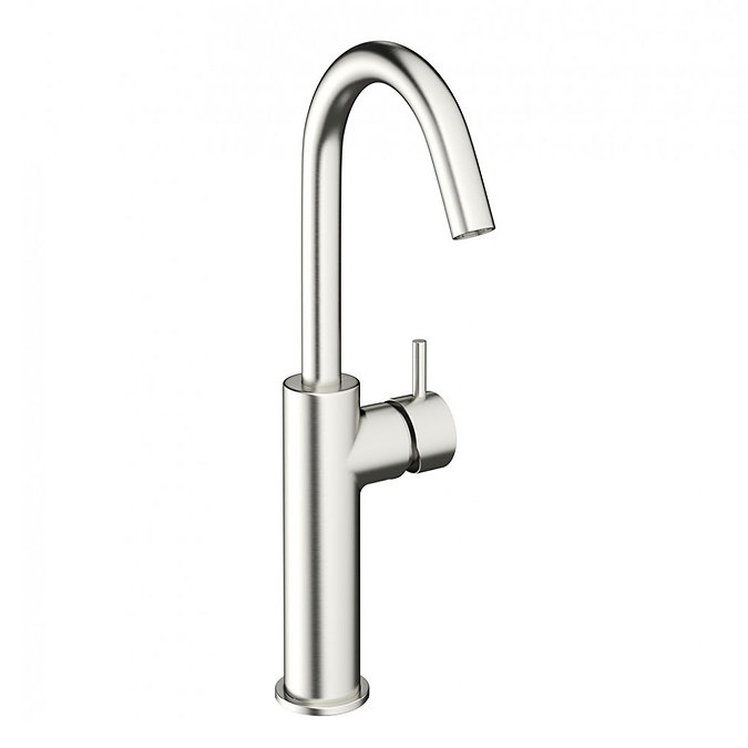 Crosswater - Mike Pro Side Lever Tall Monobloc Basin Mixer - Brushed Stainless Steel - PRO113DNV Lar