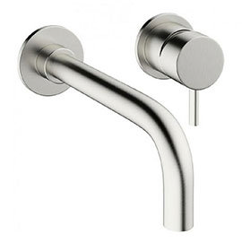 Crosswater - Mike Pro Wall Mounted 2 Hole Set Basin Mixer - Brushed Stainless Steel - PRO120WNV Medi