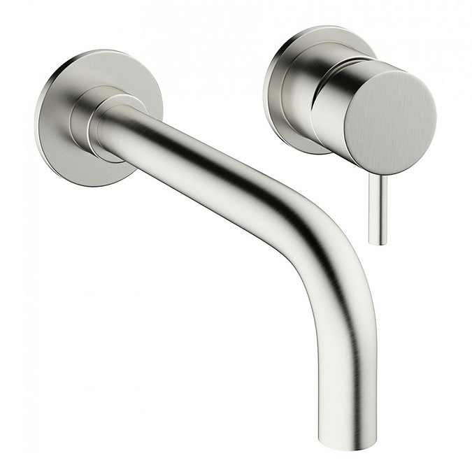 Crosswater - Mike Pro Wall Mounted 2 Hole Set Basin Mixer - Brushed Stainless Steel - PRO120WNV Larg