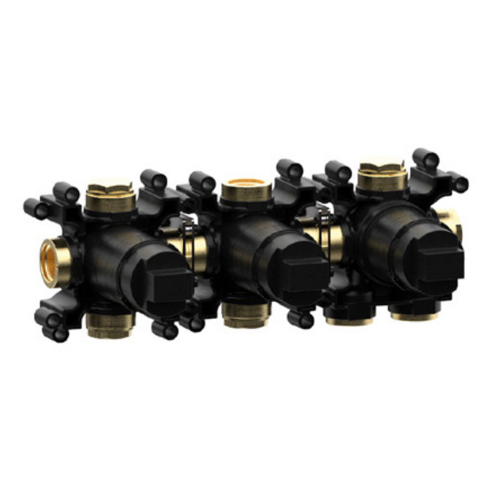 Crosswater Module MPRO Push 2 Outlet Concealed Shower Valve - Brushed Brass