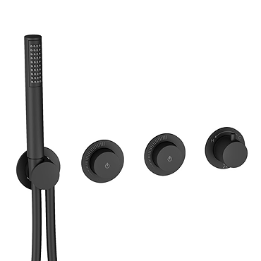 Crosswater Module MPRO Push 2 Outlet Concealed Shower Valve with Handset - Matt Black