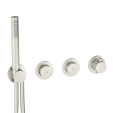 Crosswater Module MPRO Push 2 Outlet Concealed Shower Valve with Handset - Stainless Steel Effect