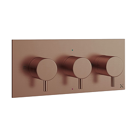 Crosswater MPRO 2 Outlet 3 Handle Concealed Thermostatic Shower Valve Landscape - Brushed Bronze