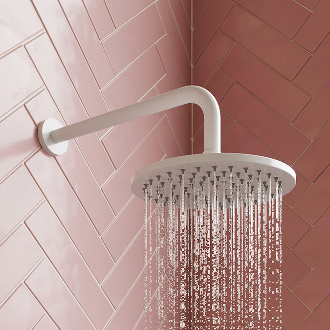 Crosswater MPRO 200mm Round Fixed Showerhead - Matt White - PRO200W+ Profile Large Image