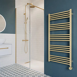 Crosswater MPRO 480 x 1140mm All Electric Towel Warmer - Brushed Brass Effect - MP48X1140FELEC Mediu